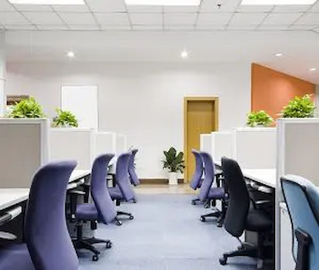 Acoustic ceiling tile installation for business